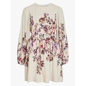 Vila Sofila Pla O-Neck Long Sleeve Lyhyt Mekko