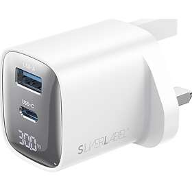 SilverLabel E71029019 2-in-1 Dual USB Type-C & Type-A GaN Charger 30W