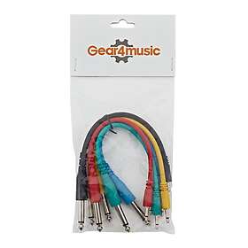 Gear4music PROPATCH-MINI-JACK-20 Mono 3.5mm to 6.3mm Jack Patch Cable 20cm 6 Pac
