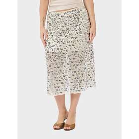 Neo Noir Flower Sequins Knelengde Skjørt