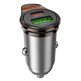 Hoco 122161572 Billaddare USB-A/USB-C med USB-C till USB-C Kabel PD QC 3.0 43W