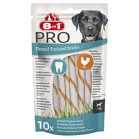 8in1 Vitality 8in1 Pro Dental Twisted Sticks Friandises Dentaires Poulet 10-Pack