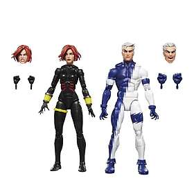 Hasbro Marvel Legends Black Widow/Quicksilver Tvåpack (Tidiga 00-talets Avengers-serier inspirerad)