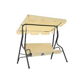 vidaXL 45350 Enkel Hängmatta Canvas Vit