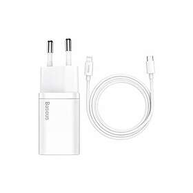 Baseus Cube P10111400216-Z2 PD USB-C Vægoplader med Lightning PD 1m Kabel 20W