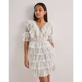 Malina Sky V-Neck Frill Mini Lace Mekko