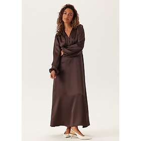 Bubbleroom Vneck Maxi Satin Klänning