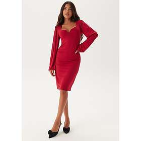 Bubbleroom Vneck Puff Sleeve Kort Klänning