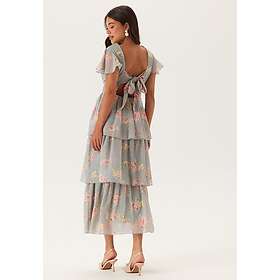 Bubbleroom Occasion Butterfly Sleeve Flounce Midiklänning