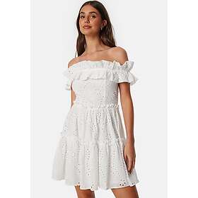 Bubbleroom Occasion Broderie Anglaise Flounce Off Shoulder Mekko