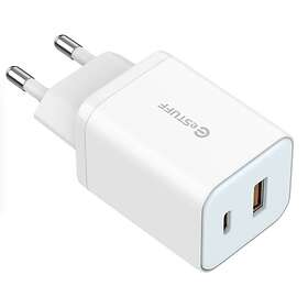 eSTUFF GaN Wall Charger with 2 USB-C Ports PD QC 3.0 Europe 65W