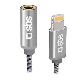 SBS TEADAPTJACKMFIW Lightning til 3,5mm Adapter H-F 0,15m