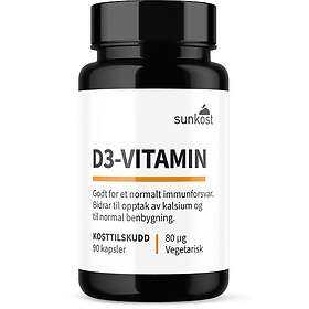 Sunkost Vitamin D3 80µg 90 Tabletter