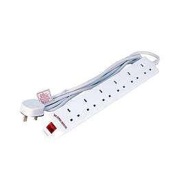 MicroConnect MC-UKSURGESTRIP6-5M 6-Way Surge Protected Power Strip 5m
