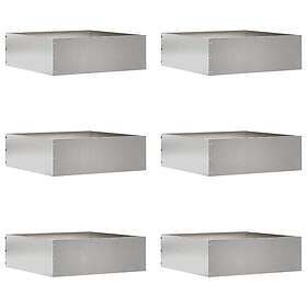 vidaXL Bordure de Pelouse Acier Inoxydable 40x40x13cm 6pcs 874711