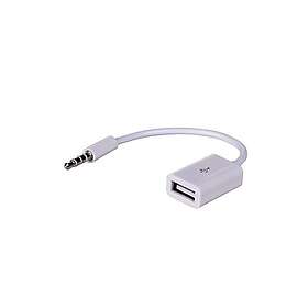 Akyga AK-AD-24 Adaptateur USB-A Femelle vers Mini-Jack Mâle 4 Pôles 15cm
