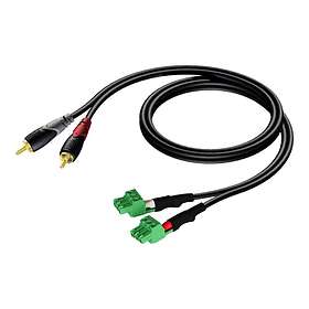 Audac RCA Hane till 3-stifts Terminalblock Kabel 1m CLA832/1