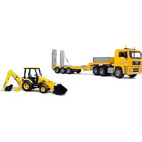 Bruder MAN TGA Low Loader With JCB Midi Backhoe Loader 01654