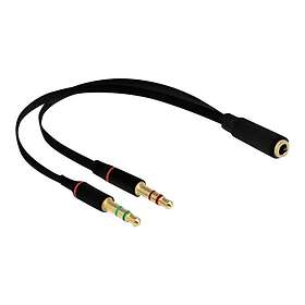 DeLock 65967 Adaptateur Casque 4 Pôles Mini-Jack Femelle vers 3.5mm Stéréo Mâle 