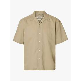Selected Homme Relax Clay Linen Blend Short Sleeve Resort Skjorta (Herr)