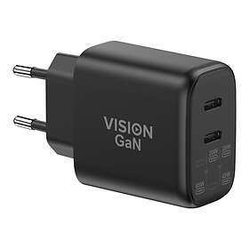 Vision TC-PUSBC/65 USB-C-laddare med EU- och UK-kontakter 65W