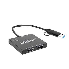 NÖRDIC 131290127 USB-C kaksois-HDMI-sovitin 1080P60Hz