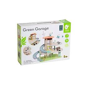 Classic World Træ Garage med Tilbehør 14 dele