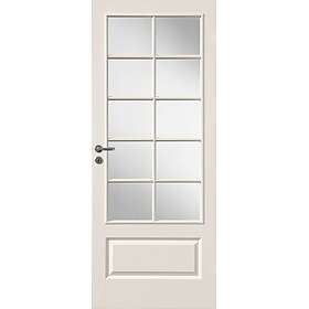 Solid Tradisjon Innerdør Hvit 90x210cm 10-Rute Klart Glass 2014 Låskasse