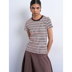 TOPSHOP Sally Short Sleeve Rib T-shirt (Dam)