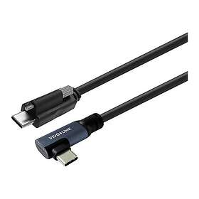 VivoLink PROUSBCMMS5A USB-C till USB-C 3.2 Gen 2x2, 100W, 4K60Hz, DP Alt Mode 5 m vinklad