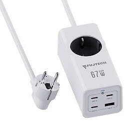 Fuj:tech 5-Way 67W GaN 4x USB:llä Varustettu Jatkojohto 2m 963770