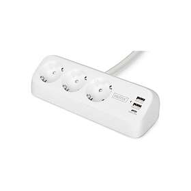 Digitus DA-70626 3-suuntainen 2x USB-A:lla ja 1x USB-C:llä Ylijännitesuojattu Ja