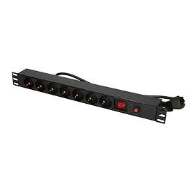 Extralink 19" 1U 7-Way Switched Power Strip EX.12967