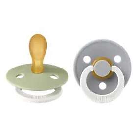 Bibs Colour Latex Pacifier 6-18m 2-pack (Sage/Cloud)