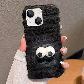 Fluffy Backshell med Googly Eyes til iPhone 15 Plus