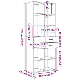 vidaXL 3281464 Buffet 70x42.5x185cm