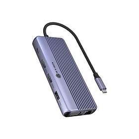 Icy Box IB-DK4062-CPD 12-In-1 100W Pd/Hdmi/Vga/Usb-C/Usb-A/Rj45/Sd/Msd Station d