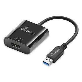MediaRange MRCS232 USB Typ A till HDMI-adapter 0,2m Hane till Hona Rak