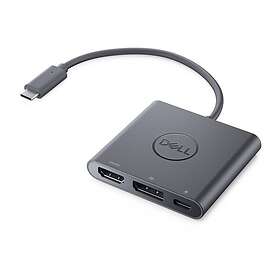 Dell 7HKT5 USB-C till HDMI/DP-adapter med strömgenomgång