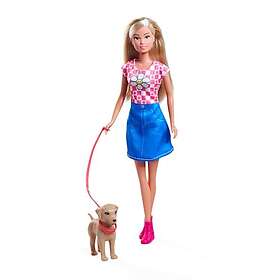 Simba Steffi Love Dog Fun Docka med Hund och Koppel 29cm 105733946