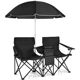 Northix Camping Chair With Parasol Double Folding Chair