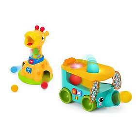 Bright Starts Pop And Roll Safari Bus Spinnin' Spots Giraffe Ball Play