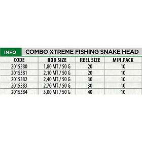 Lineaeffe Xtreme Fishing Snake Head Spinning Combo 2.10m 50g