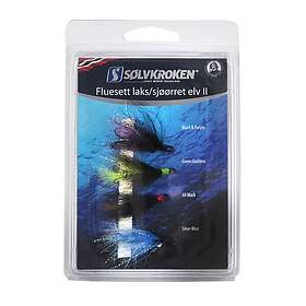 Sølvkroken Fluesett Laks/Sjøørret Elv 4-pack