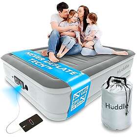 HuddleCam Lyxig King Luftmadrass med Inbyggd Pump