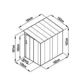 Dancover ProShed Redskapsbod 2.91m2 1.5x1.94x1.87m