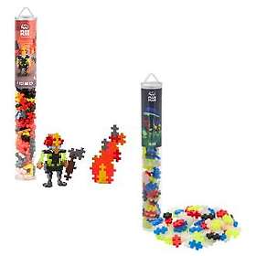 Plus Plus Glow Mix Firefighter 100 pcs Tube + 100 pcs Tube Bundle