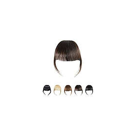 Dsoar Clip In Bangs Real Human Hair Extensions Flat Bangs with Temples Brown