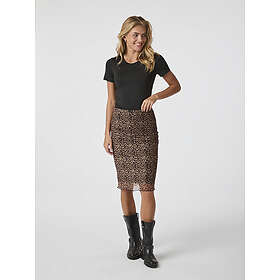 Neo Noir Mesh Printet Midiskjørt