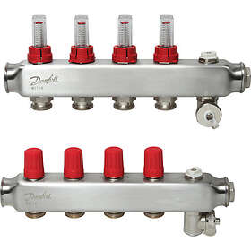 Danfoss SSM Manifold Sæt 4+4 Med Flowmåler Og Endestykke